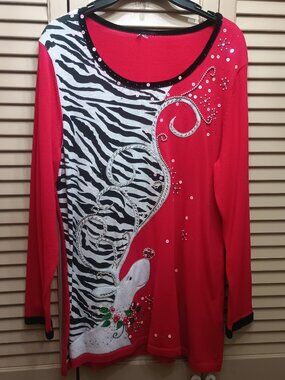 Vintage Berek Reindeer Red Holiday Sweater L